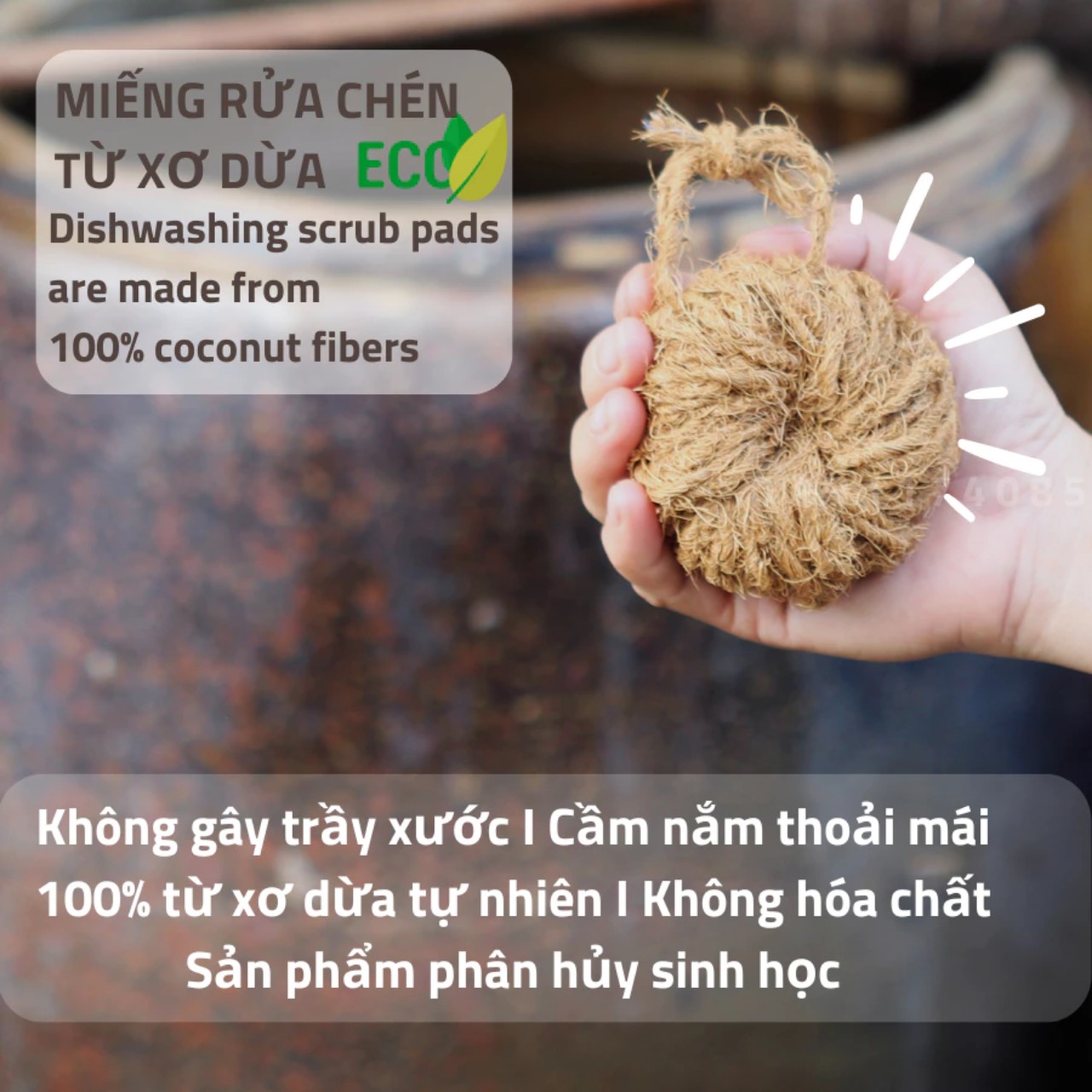 Combo Cây chà rửa + Miếng rửa đa năng