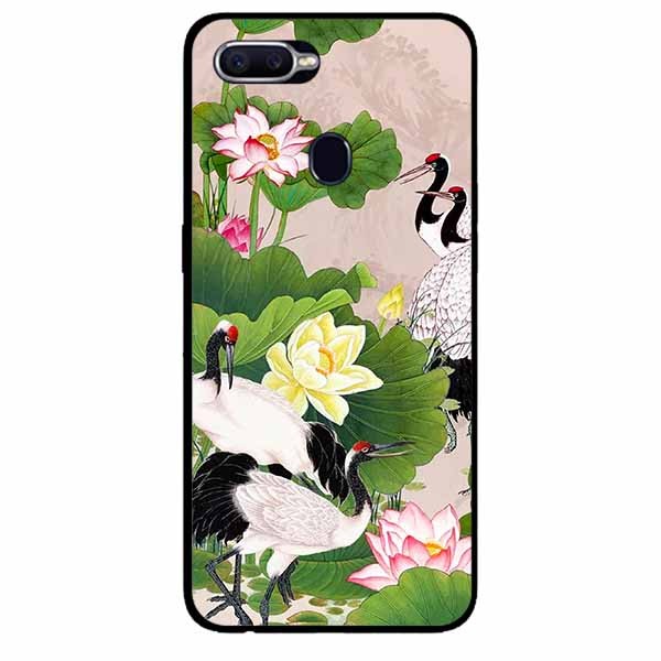 [HCM]Ốp Cường Lực Dẻo Đen Dành Cho Oppo A12 - A7 (A5s) Mẫu Sen Và Hạc
