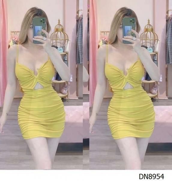 đầm rút nhúng cúp hở ngực sexy