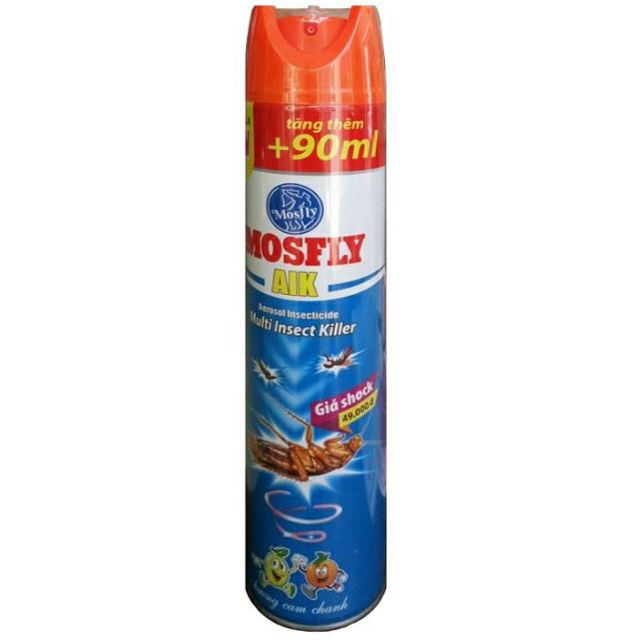 Bình xịt muỗi MOSFLY hương Cam chanh 600ml.
