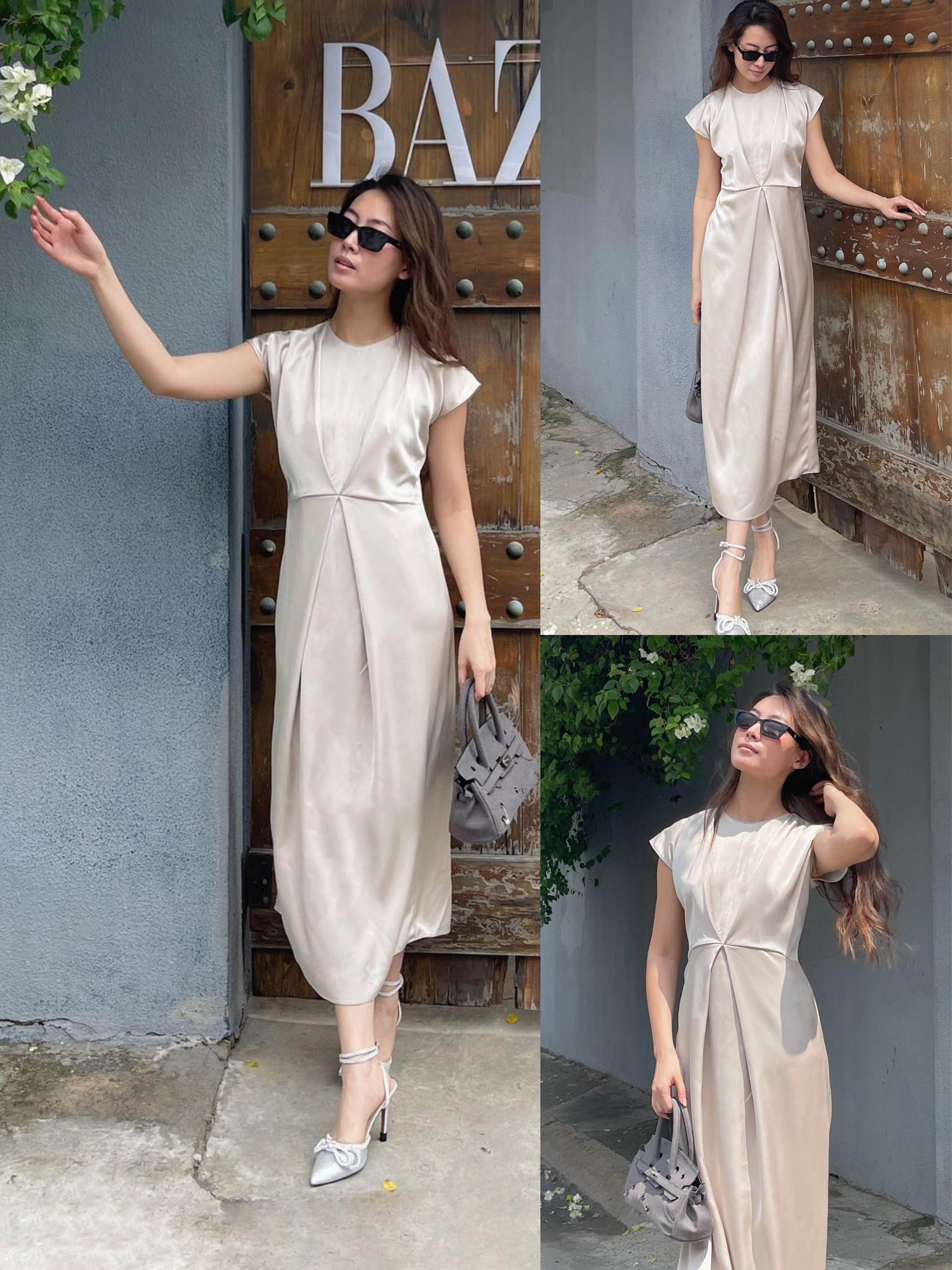 Đầm midi lụa tứ thân Mauve Midi dress