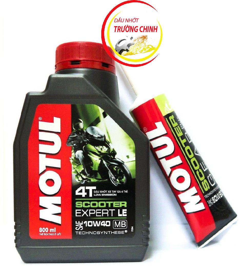 [HCM]Compo nhớt Motul Sooter  Expert Le 10W40 800ml + hộp số Motul
