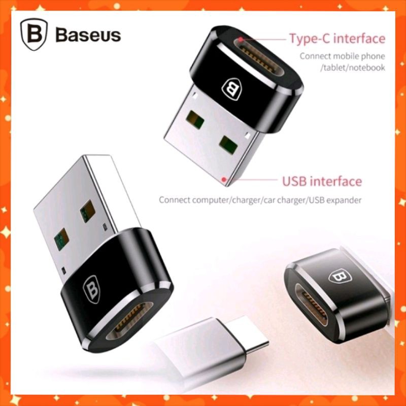Đầu chuyển OTG USB to Type C hãng Baseus,RoCk ( Adapter/Converter Usb Type A to Usb Type C)