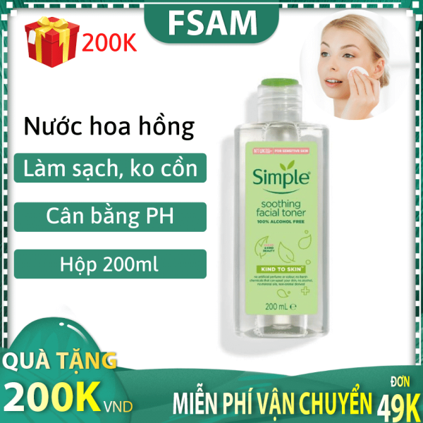 Nước Hoa Hồng Toner Cho Da Dầu Mụn,  Nhạy Cảm, Ko Cồn Dịu Nhẹ 200ML Mua Mỹ Phẩm Skincare Giá Tốt Tại Fsam Store