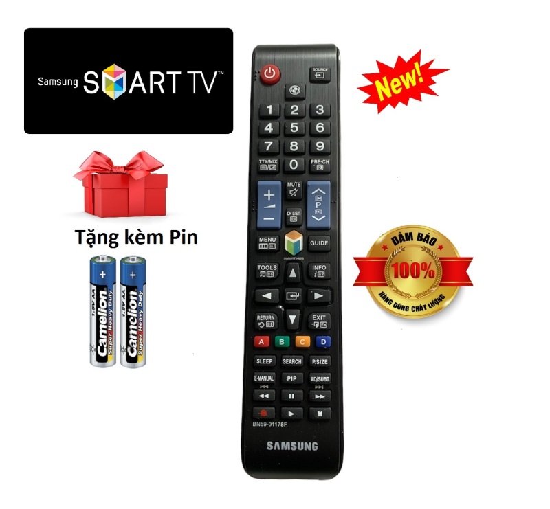 Bảng giá Điều khiển tivi Samsung BN59-01178F các dòng UA32 UA40 UA43 UA 49 UA50 UA55 QA65 4K Smart QLED - [ tặng kèm pin ]