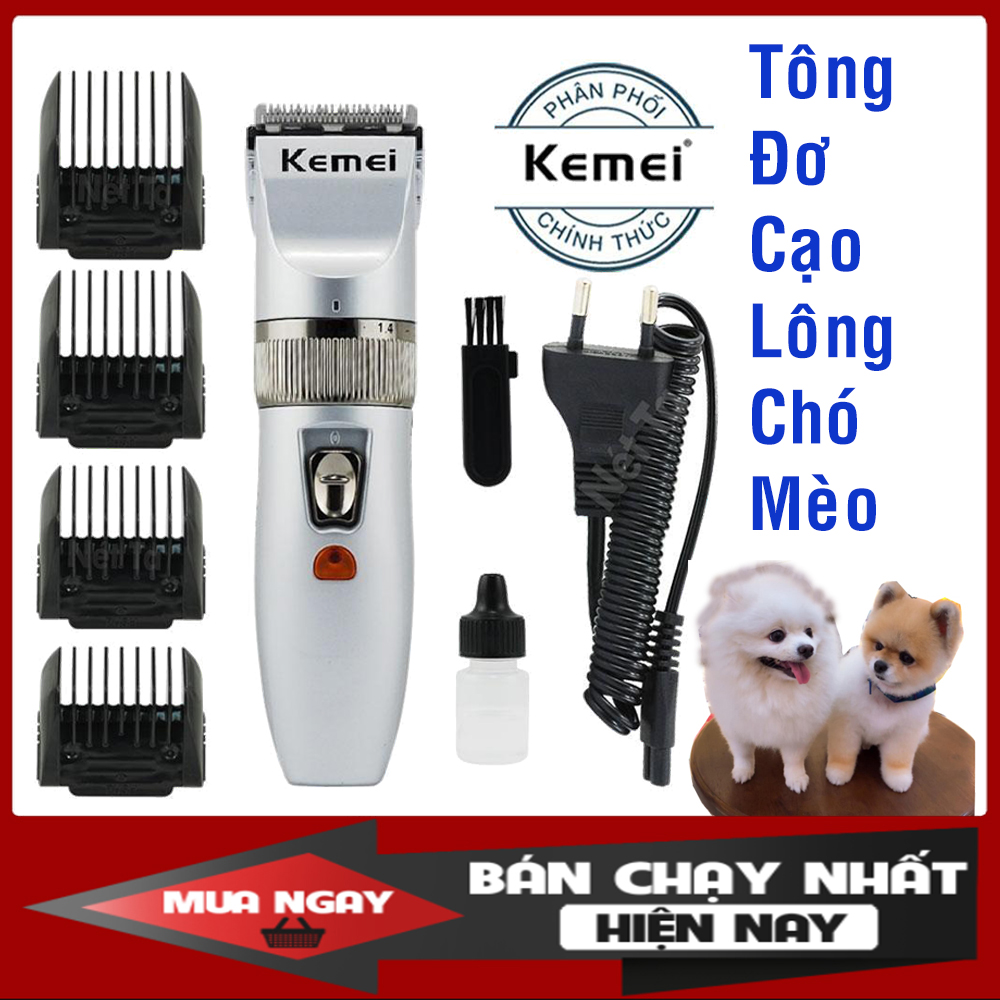 Tông Đơ Cạo Lông Chó Mèo Kemei Tông Đơ Cắt Tỉa Lông Cho Thú Cưng Kèm Hộp