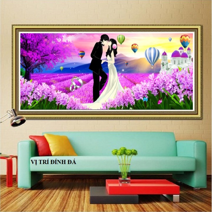 Tranh đính đá Tình yêu Kt 110*50cm (Tranh chưa đính)