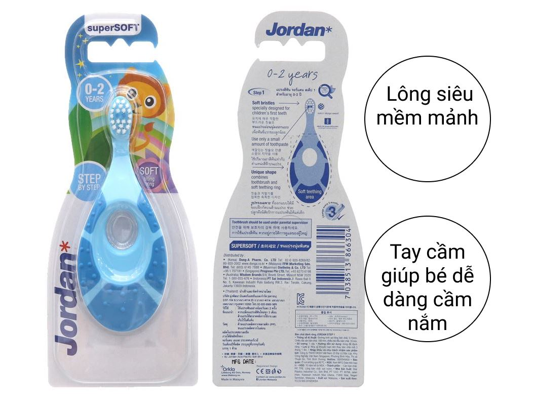 Combo 4 Cây Bàn Chải Em Bé Jordan 0-2 Tuổi