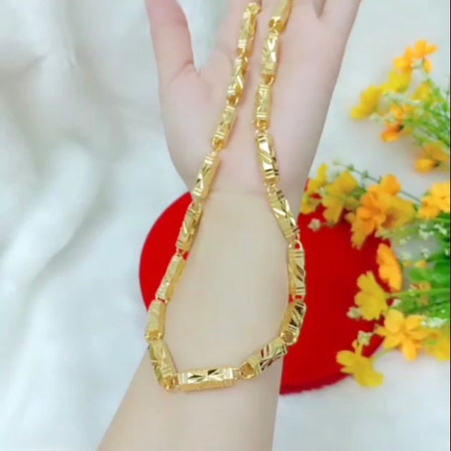 Dây chuyền ống trúc nam cực đẹp mạ vàng 24k mã 75R 080