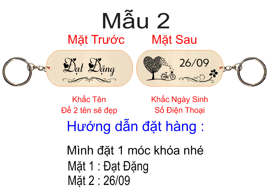 Móc Khóa Khắc Tên Chính Bạn