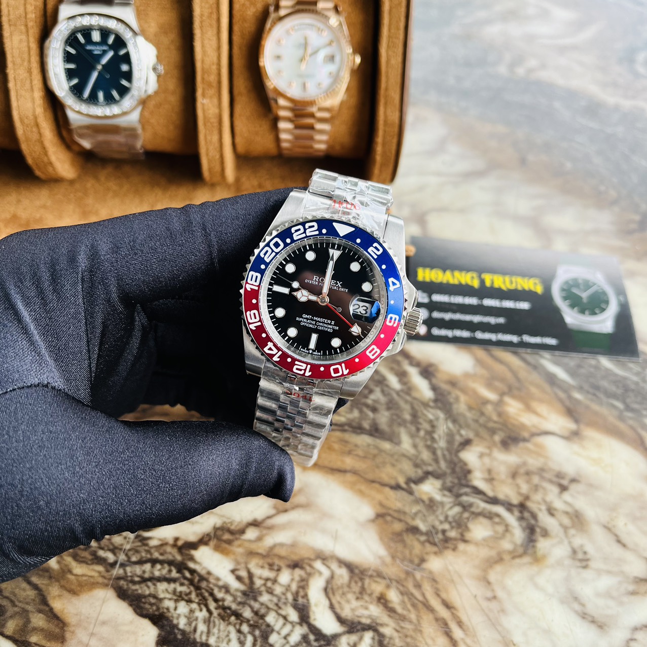 [ẢNH SHOP CHỤP] Đồng Hồ Nam R0LEX Pepsi và Batman Máy Cơ Automatic cao cấp