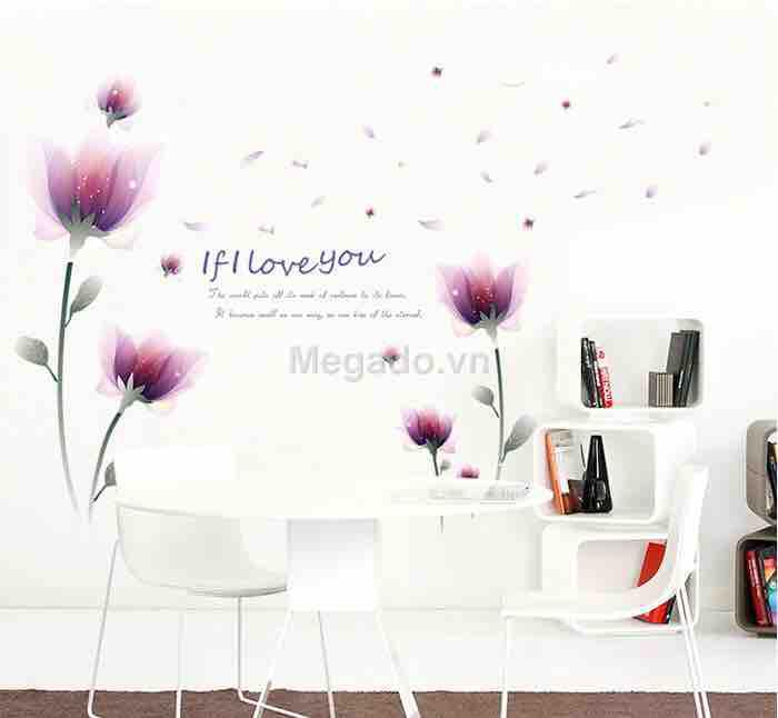 Decal tranh dán tường hoa cánh mỏng