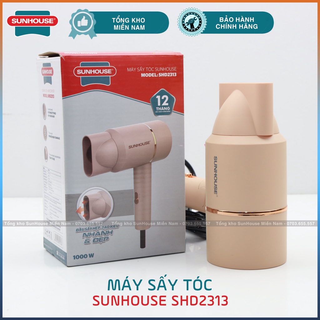[SHD2313 SUNHOUSE] Máy sấy tóc đầu dẹt cao cấp - FULLBOX