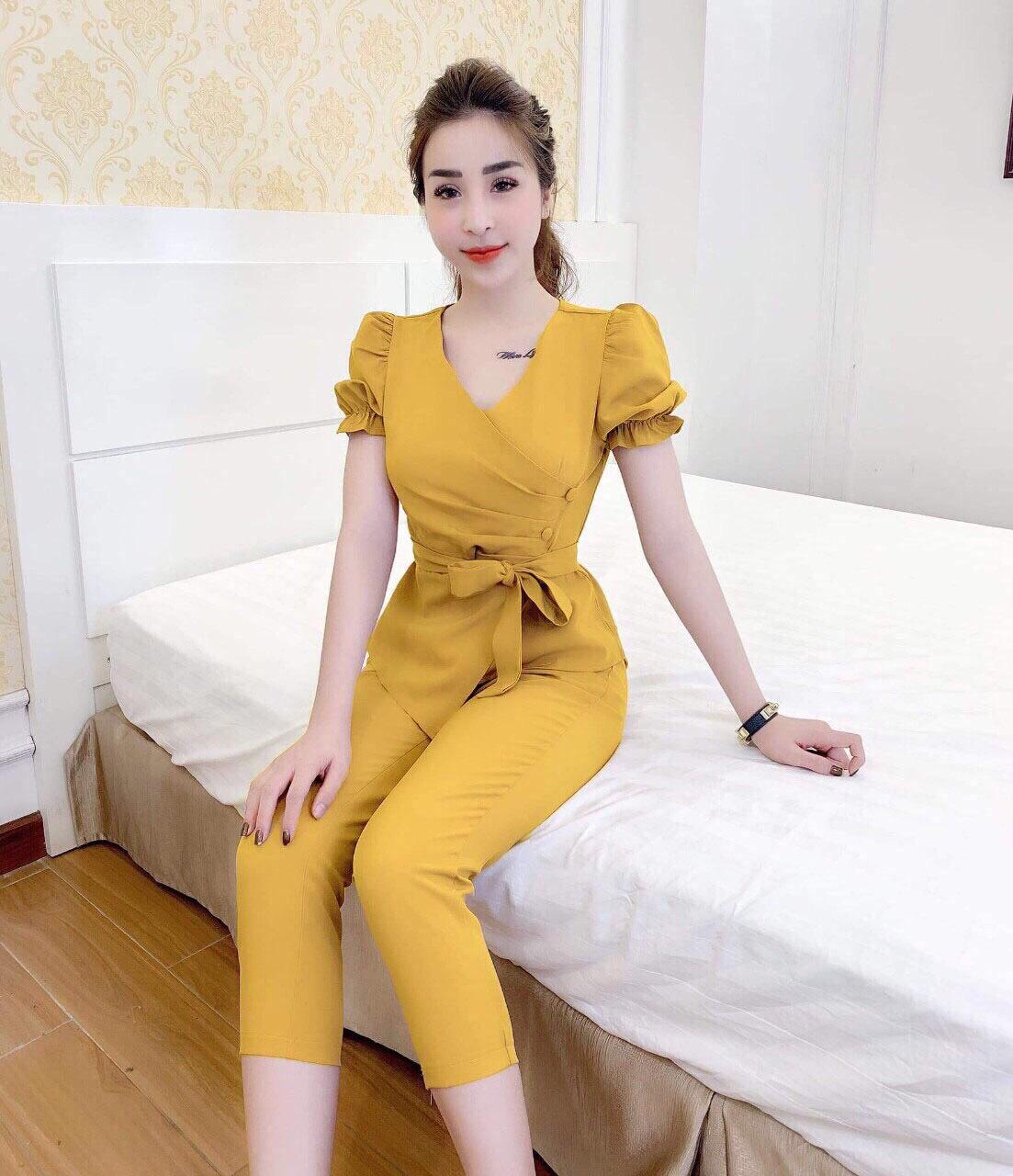 Sét bộ cát hàn cột eo siêu sang chảnh bao đẹp cho các nàng tt081903