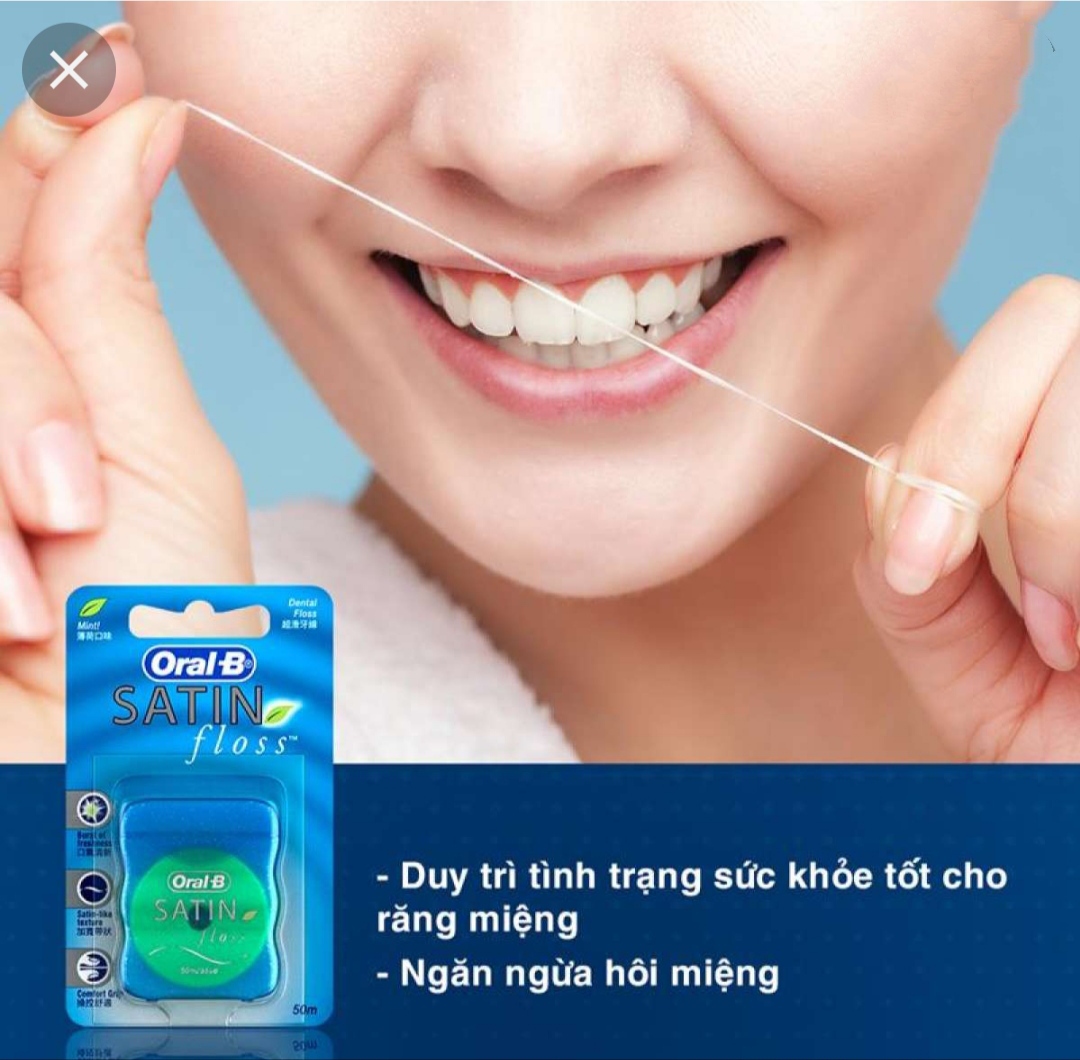(Hàng Mỹ)CHỈ NHA KHOA ORAL-B SATIN FLOSS cuộn 50m