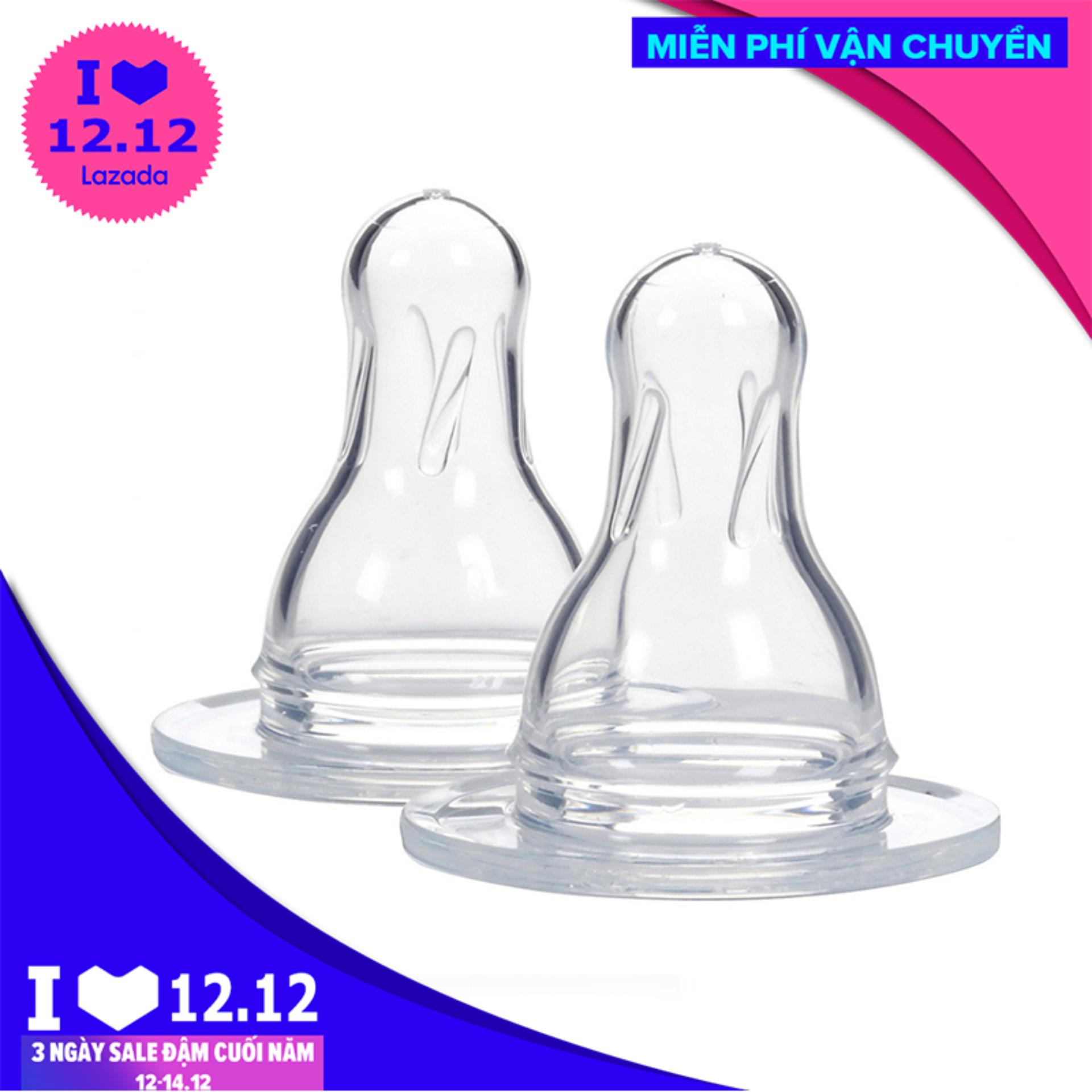 Hộp 2 núm ty bình sữa DR. BROWN cổ hẹp size 4 (>9th)