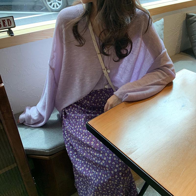 Chân váy voan dáng dài hoa lá ulzzang 01