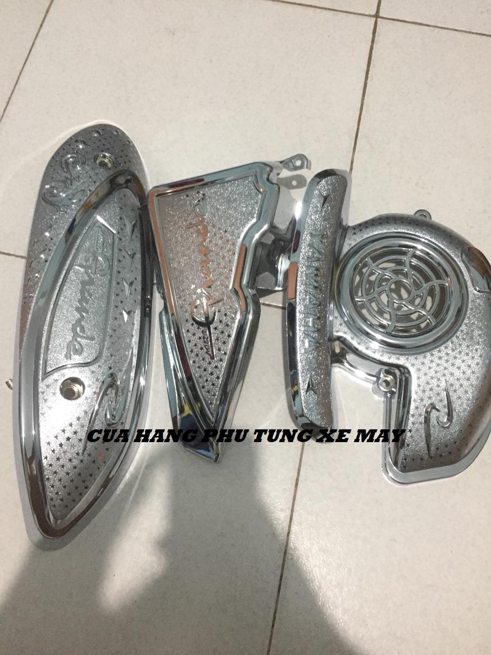 Combo 3 món Che Pô + Bầu e + Quạt gió cho xe Nozza Grande mạ Crom