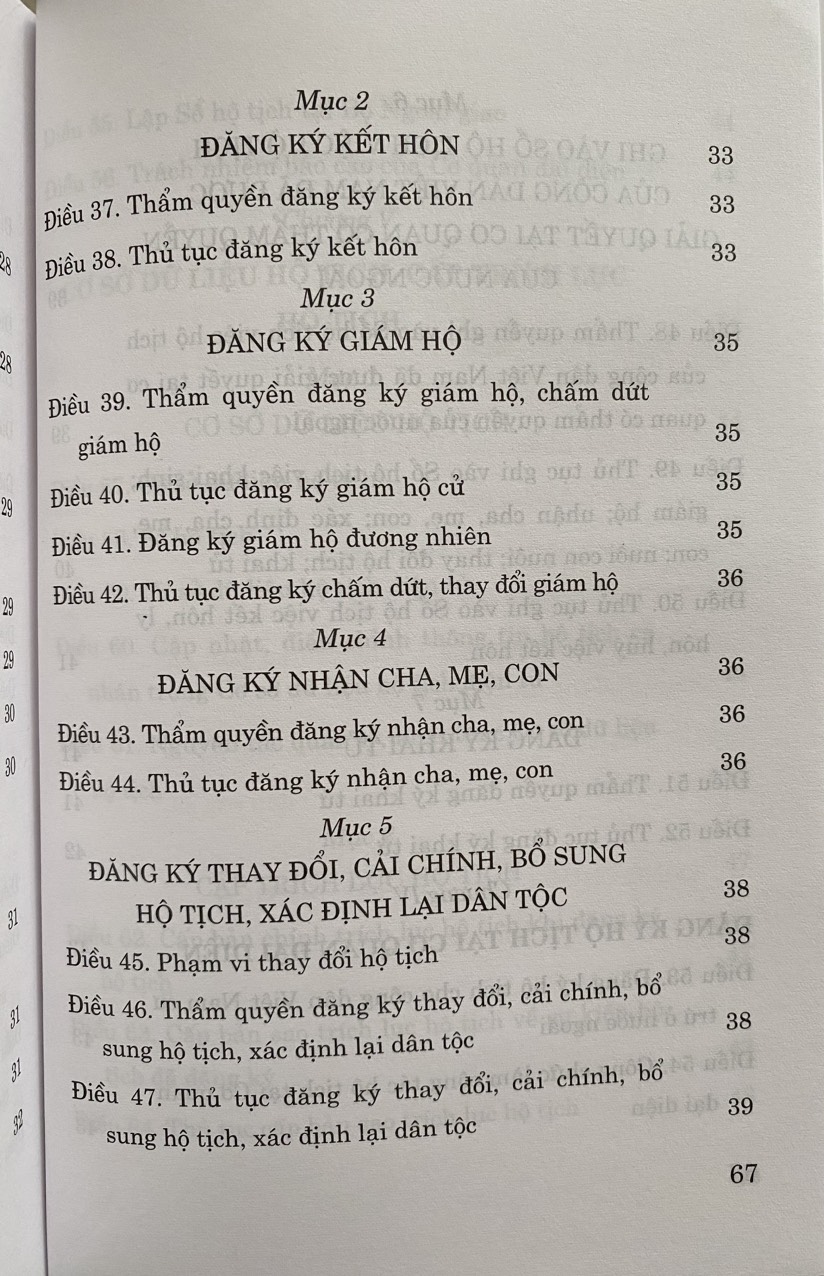 Luật Hộ Tịch ( hiện hành )