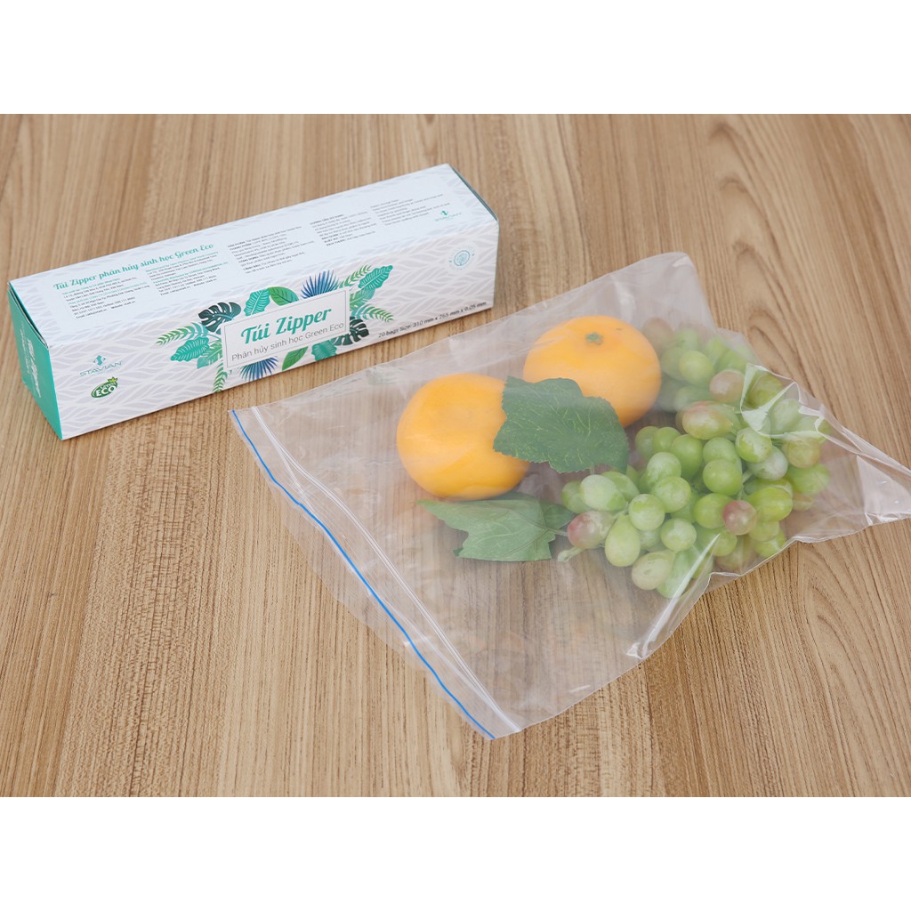 Túi zip đựng thực phẩm GREENECO kích thước 35cm x28cm (10pcs/hộp Size XL)