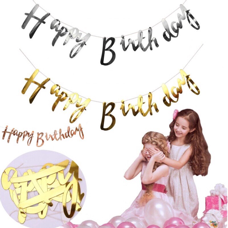 Dây Happy Birthday Ép Kim trang trí sinh nhật