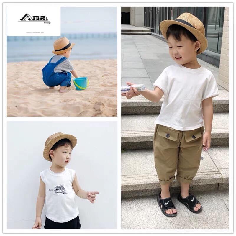 Nón phớt, nón cói cho bé, nón đi biển trẻ em dễ thương