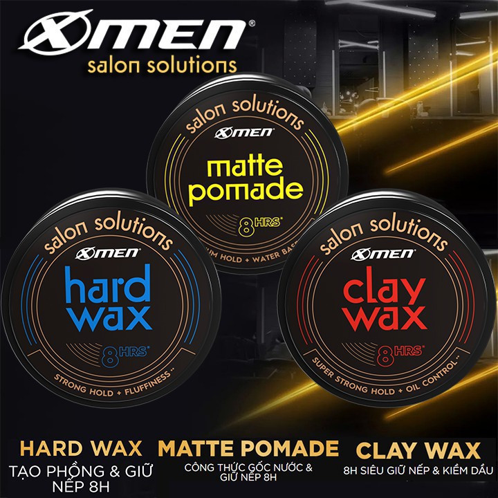 Combo Sáp đất sét Xmen Salon Solutions - Clay Wax -  Hard Wax - Matte Pomade 70g