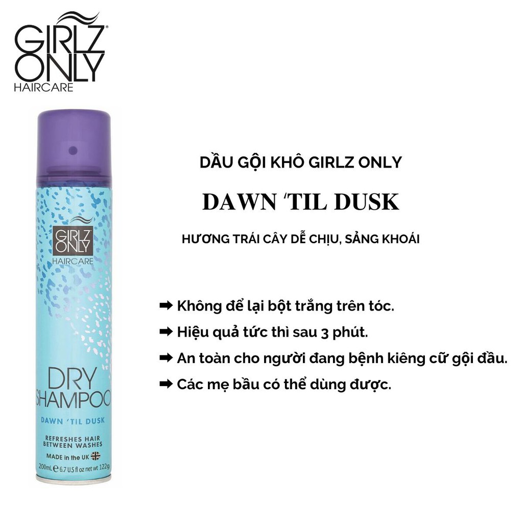 Dầu gội khô Girlz Only Dry Shampoo 200ml | Lazada.vn