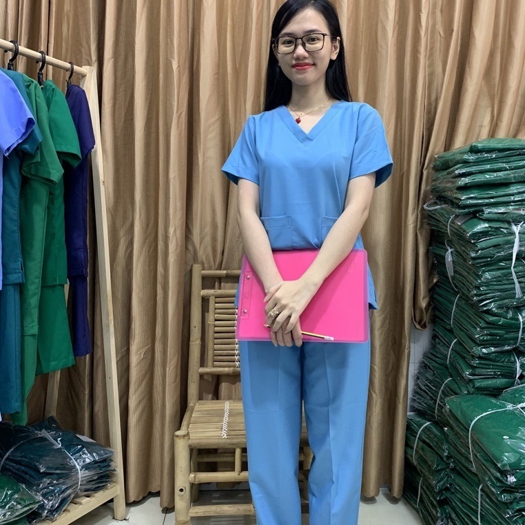 Quần áo phòng mổ phẫu thuật scrubs bác sĩ cho nữ vải cotton đủ size, màu