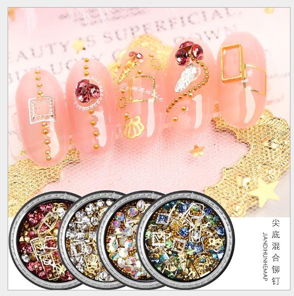 Hũ Charm - Bi - Đá Pha Lê Hỗn hợp trang trí móng