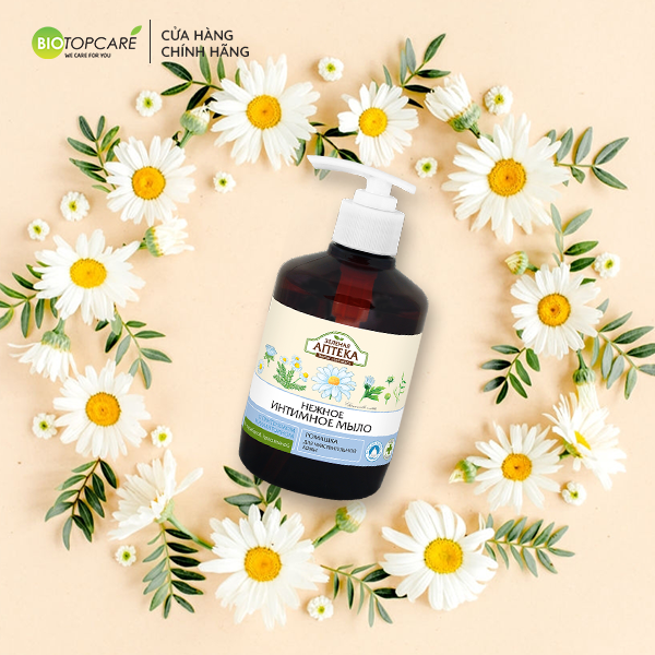 Dung dịch vệ sinh phụ nữ Zelenaya Apteka dành cho da nhạy cảm chiết xuất Hoa cúc 370ml - BioTopcare Official
