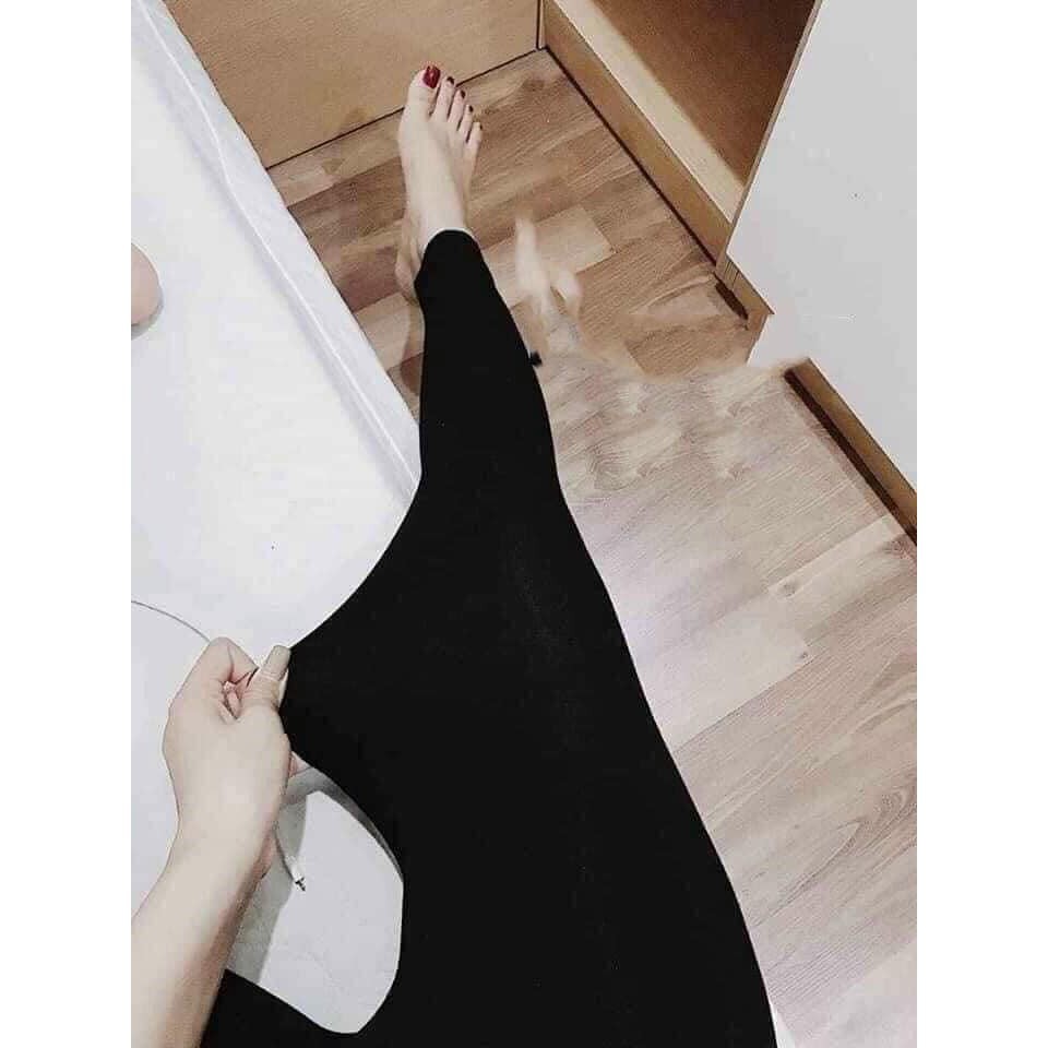 QUẦN LEGGING THÁI - MÀU ĐEN, CUỘN HỒNG DÁNG DÀI CHO NỮ, CHẤT LIỆU THUN