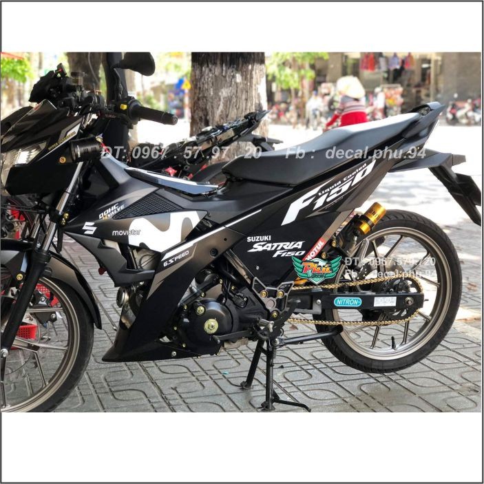 Tem rời Satria Movistar đen nhám (h)|mẫu mã đa dạng|chi tiết sắc nét|nhận làm Tem rời theo yêu cầu, cam kết hàng đúng mô tả, chất lượng đảm bảo an toàn đến sức khỏe người sử dụng, đa dạng mẫu mã