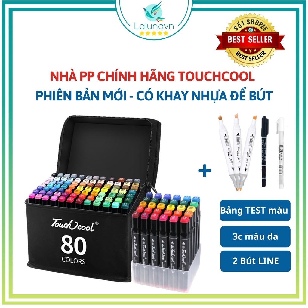 Bút màu Marker Touch Cool họa cụ tô màu dạ vẽ tranh anime Bộ 30 60 80