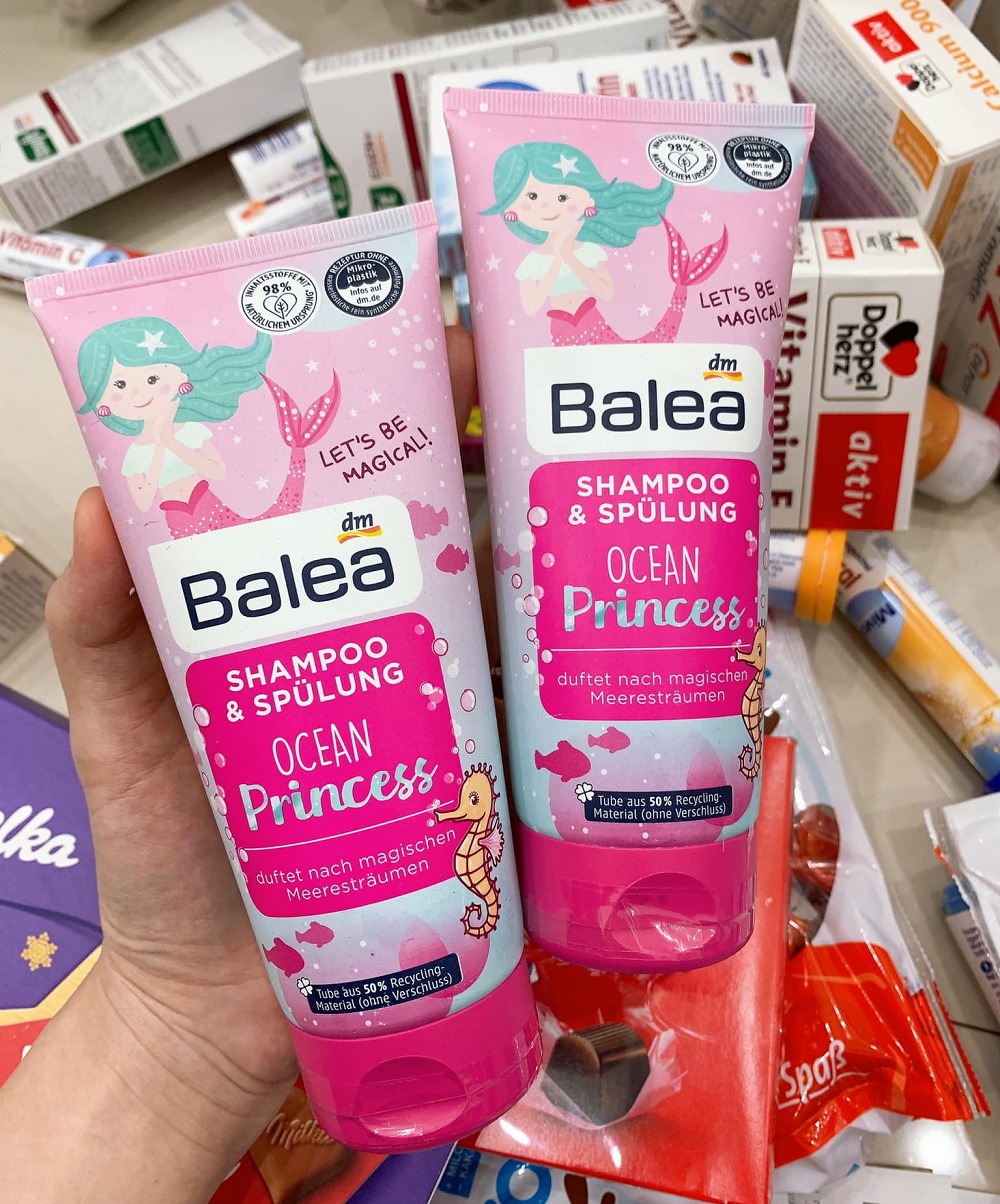 (Chính hãng Đức) Dầu gội đầu kiêm dầu xã cho bé Balea Ocean Princess 200ml