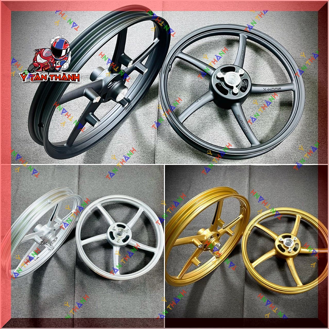Cặp mâm 5 cây Xmode satria,raider Fi 1.6 1.85 MS27