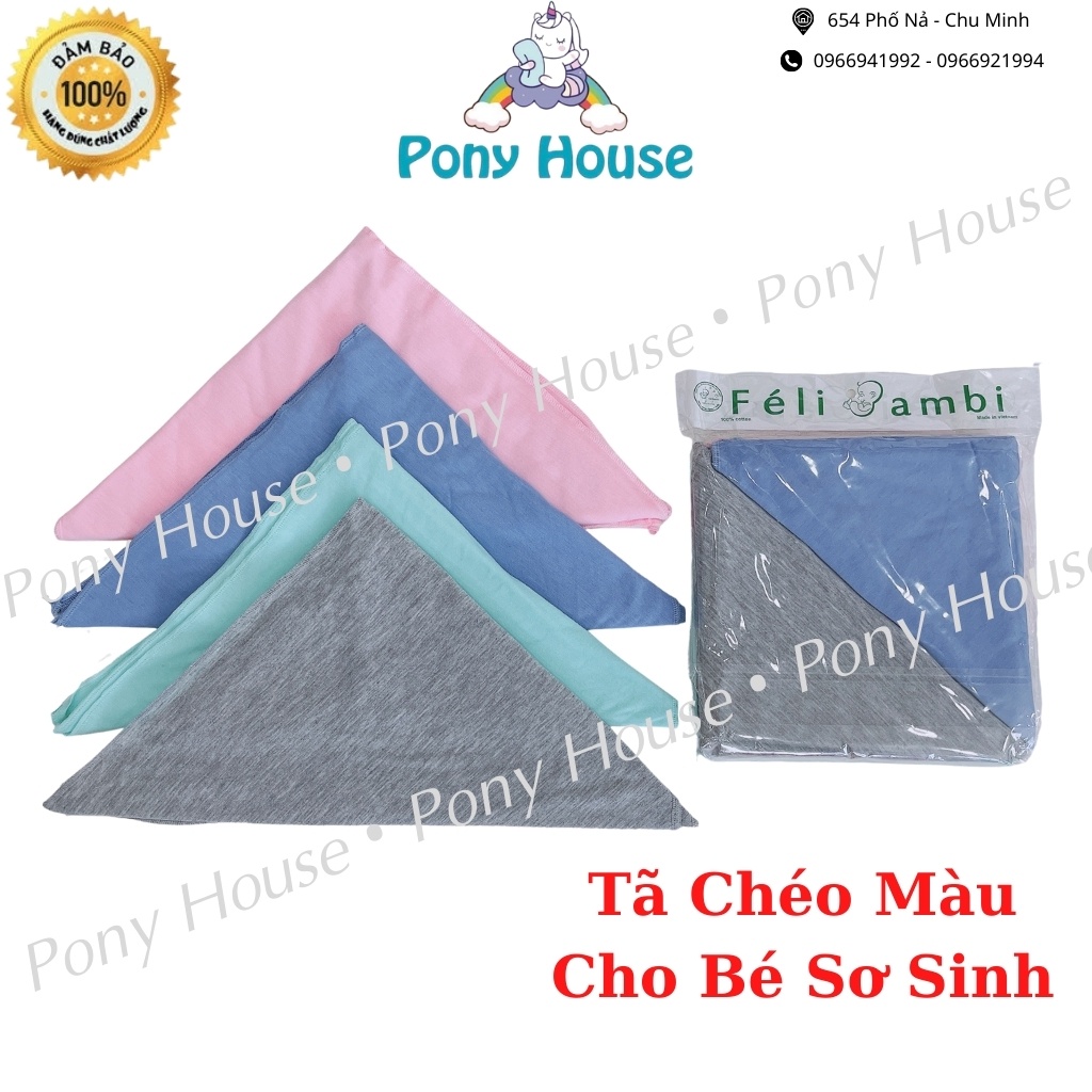 Tã chéo sơ sinh feli bambi cotton 1 màu mềm mại an toàn cho bé sơ sinh
