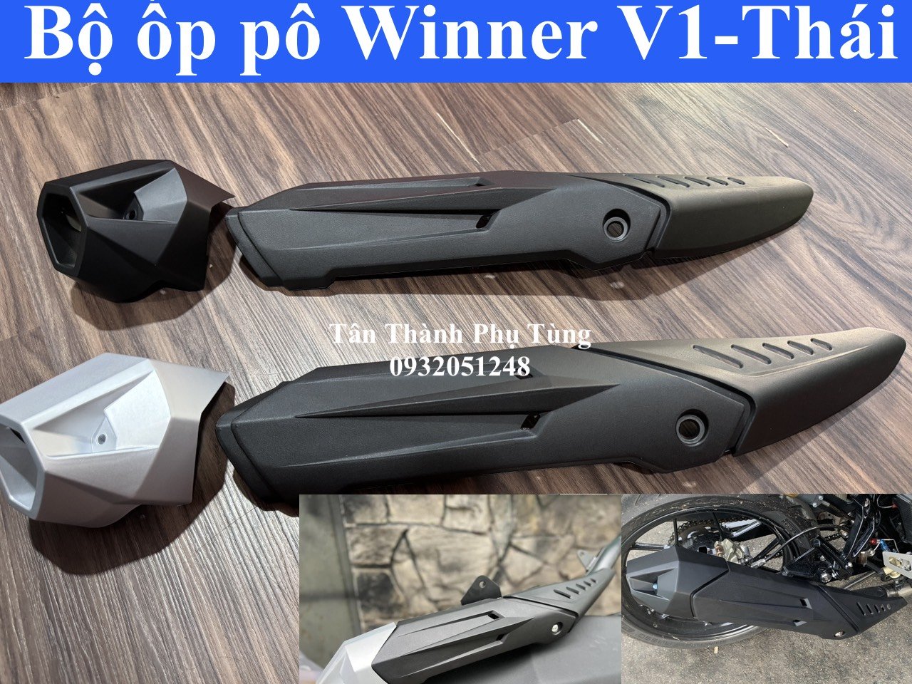 Ốp pô/ Che pô Winner V1 kiểu Thái ( Ốp pô + đít pô) Tân Thành PT