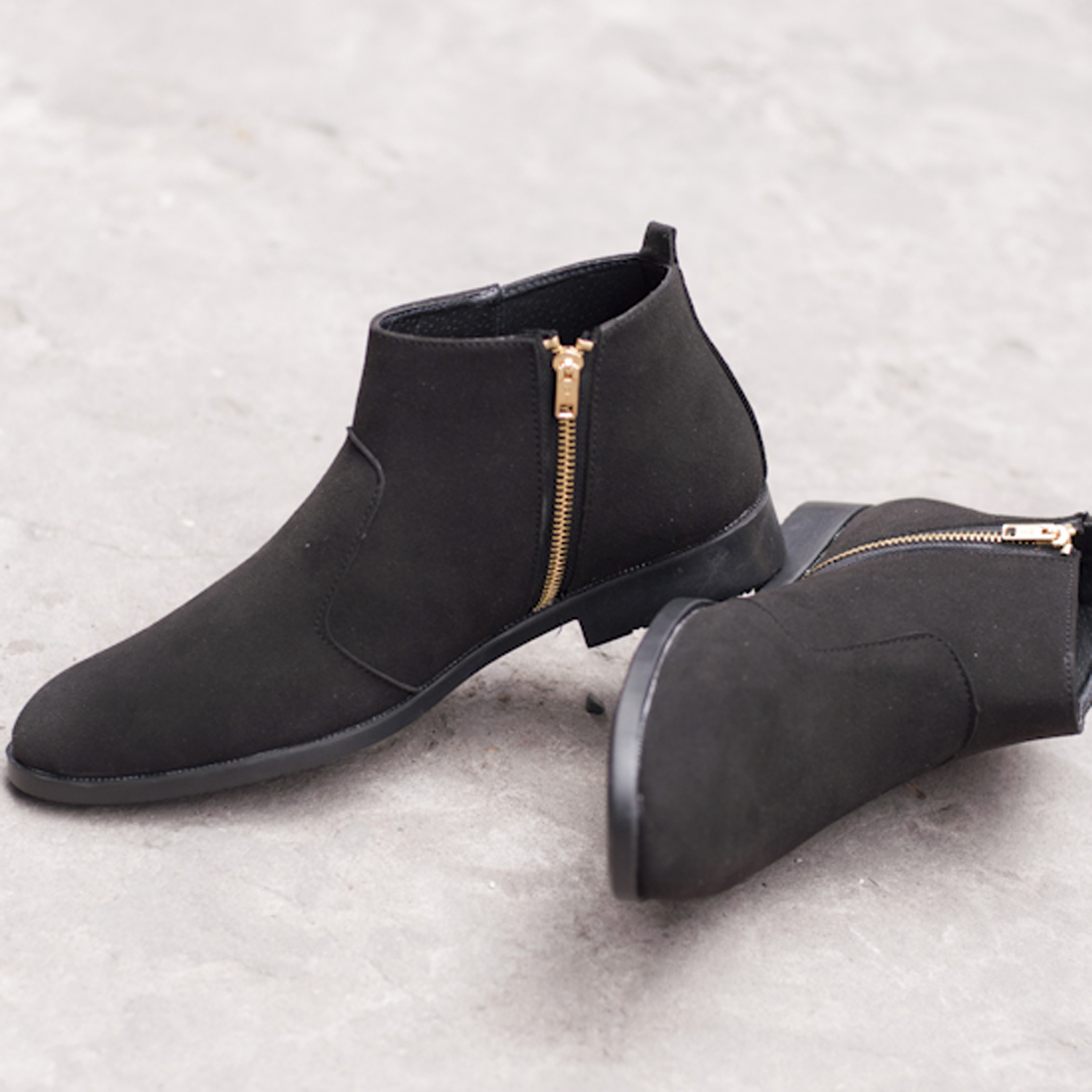 Giày chealsea boot nam kéo khóa đen buck CB521-DENBUCK ( L)