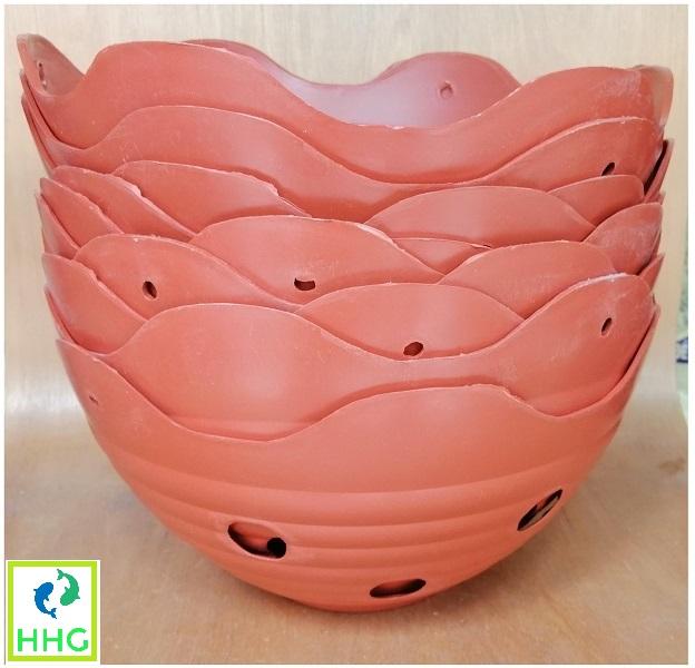 10 chậu giả gốm lượn sóng trồng lan fi27