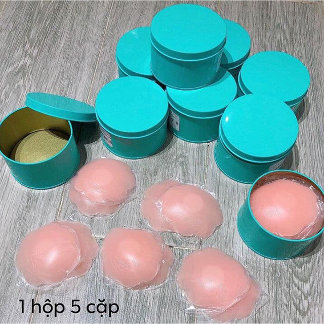 [GIẢM 5% ĐƠN 129K][HCM]Miếng dán ngực silicon hộp sắt (5 đôi)