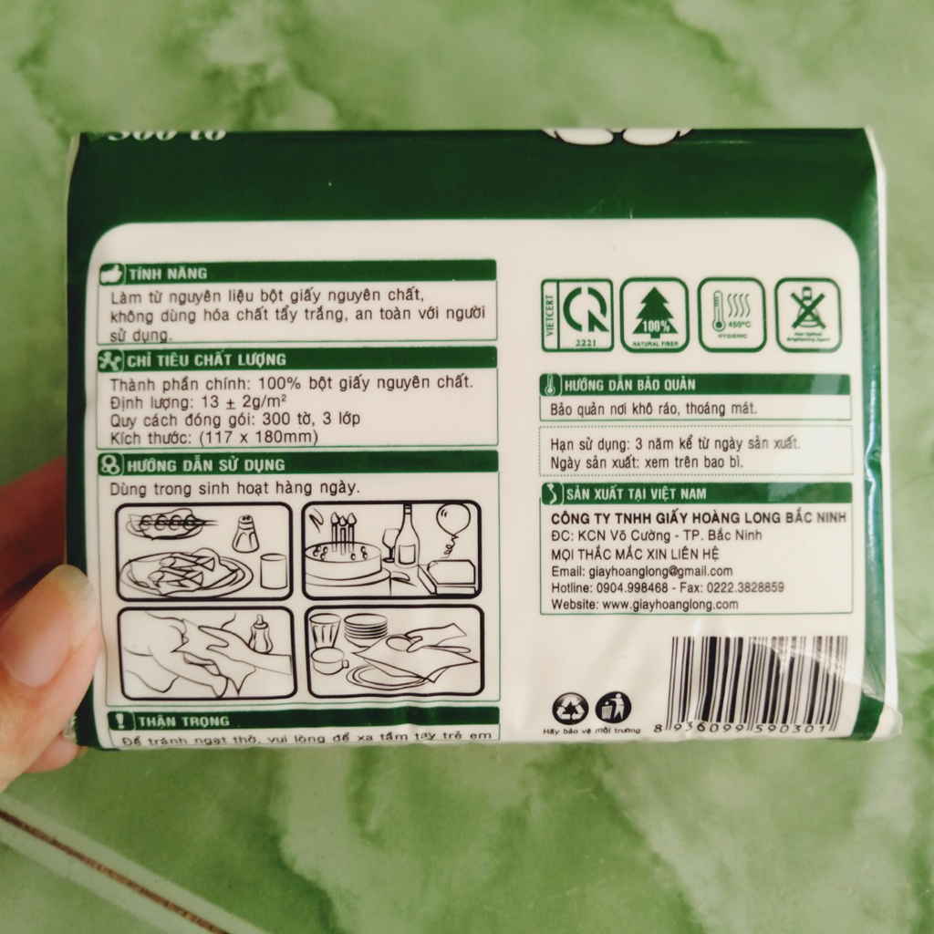 Khăn giấy rút Momoco (giấy lụa trắng 300 tờ)