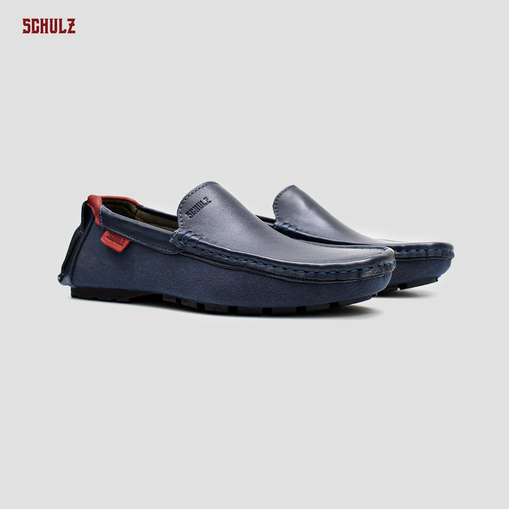Giày Da Loafer Phối Vải Schulz L1-III19NAVY