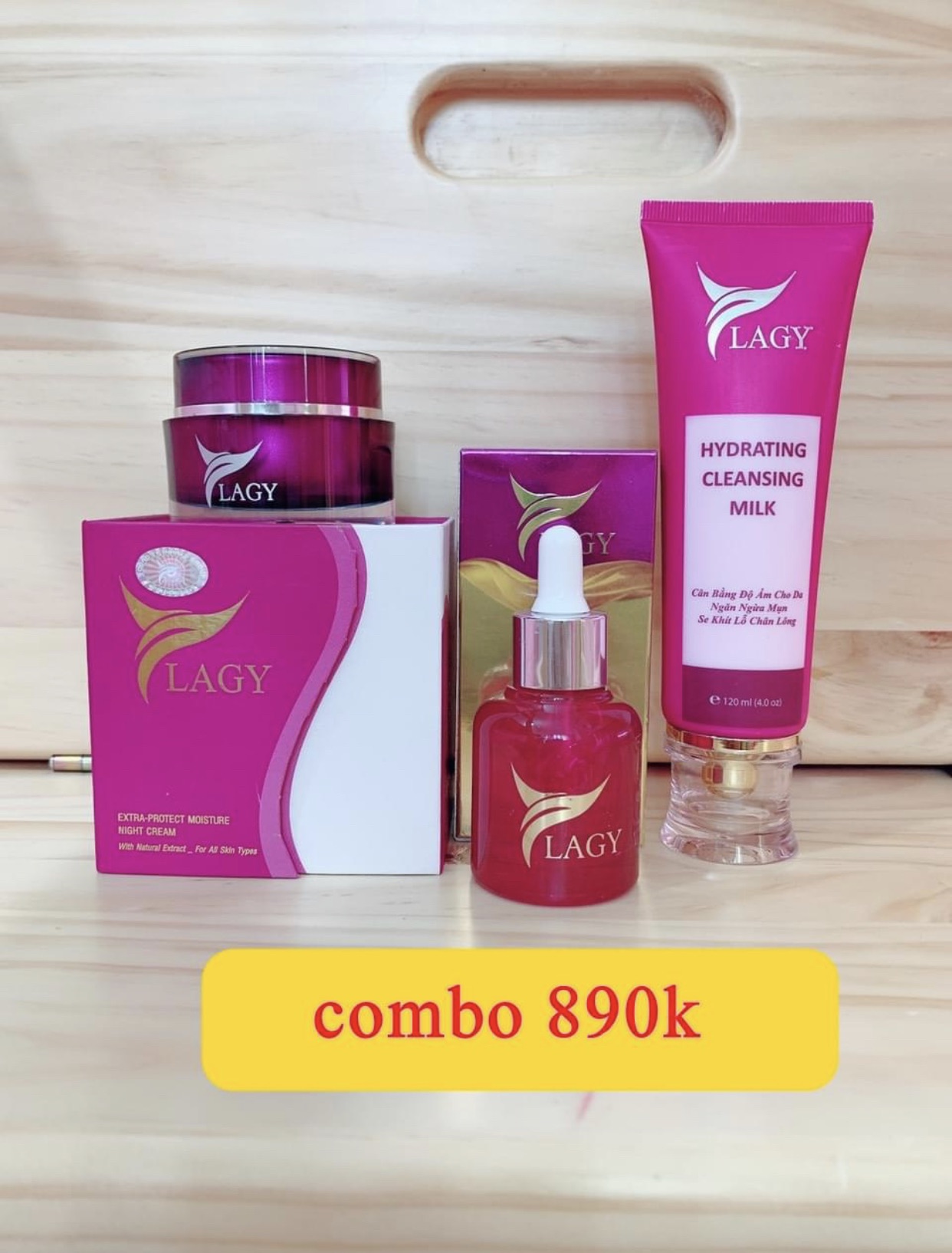 Ylagy 3-Piece Combo Includes Face Cream + Serum + Facial Cleanser (Large Set)