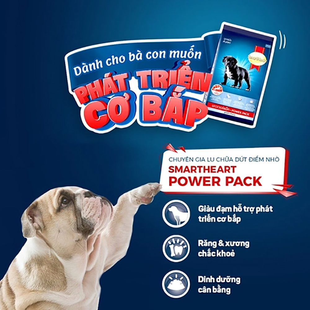 Thức ăn Smart Heart Power Pack Puppy 1kg Dành cho chó