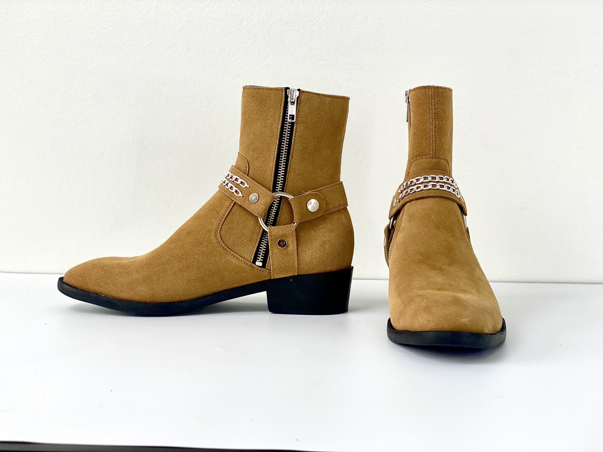 [2 Màu] Harness boots da lộn quai xichs