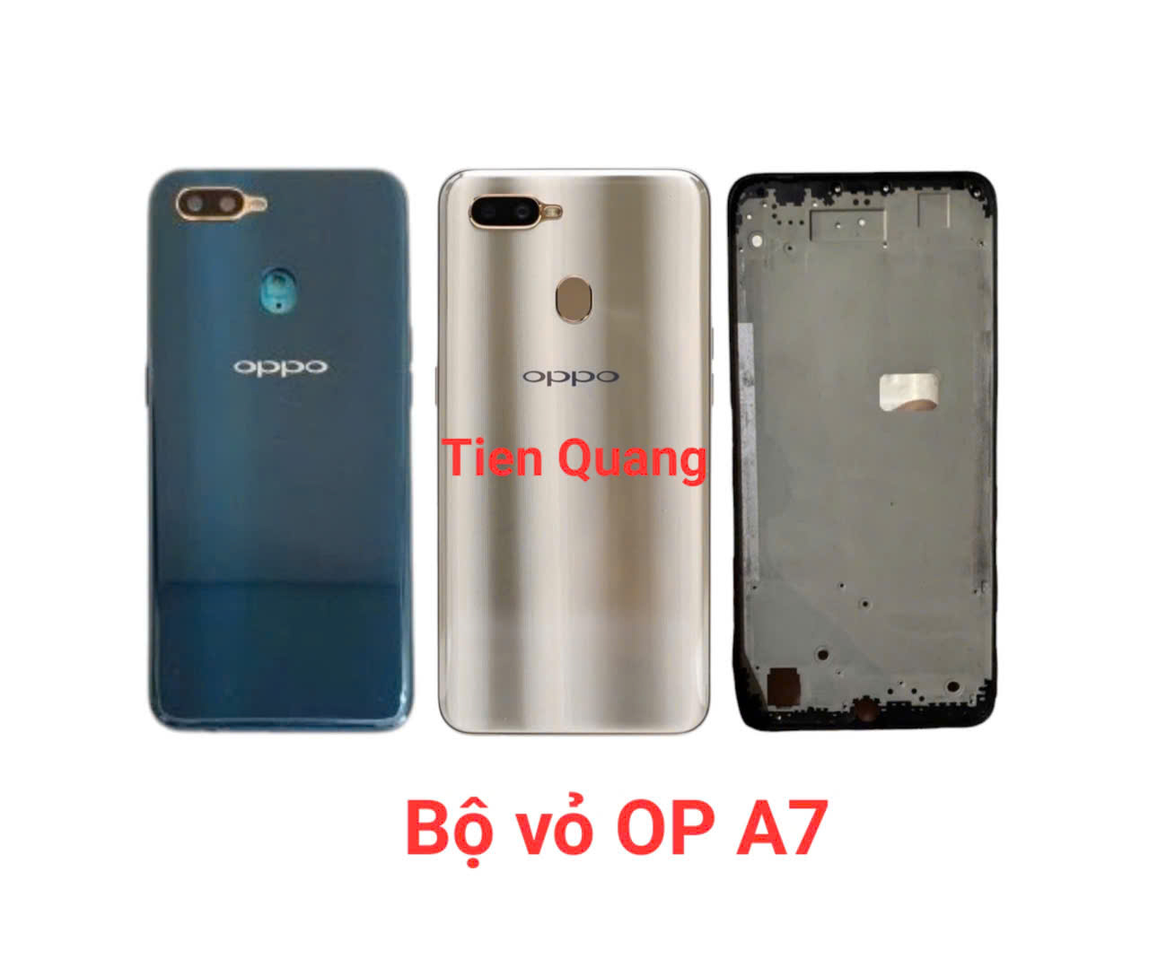 Bộ Vỏ Oppo A7 (gồm vỏ, xương, kính cam, nút bấm, khe sim)