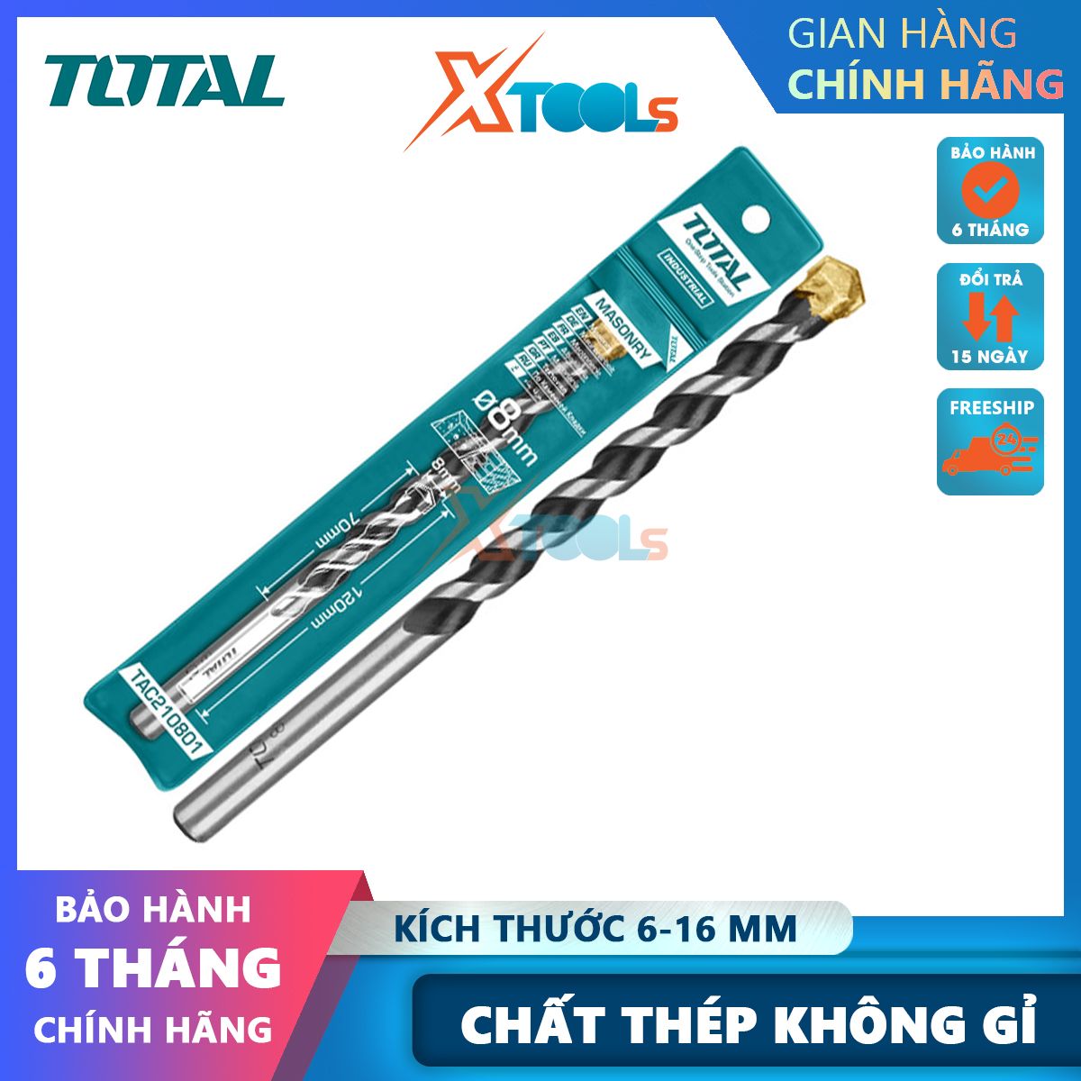 Total solid concrete drill bit high grade steel drill bits, solid, mix size, wall drilling, efficient concrete drill xtools