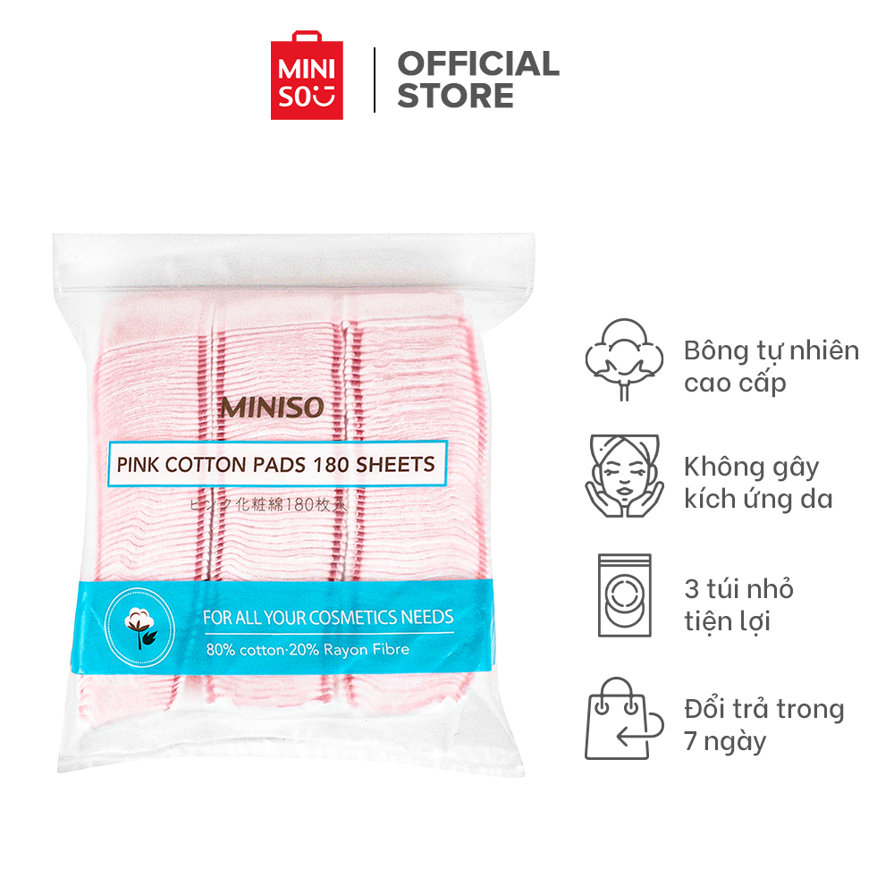 Bông tẩy trang Miniso đa năng cao cấp chất bông tự nhiên sạch da mềm mại 1000/ 888/ 240/ 180 miếng