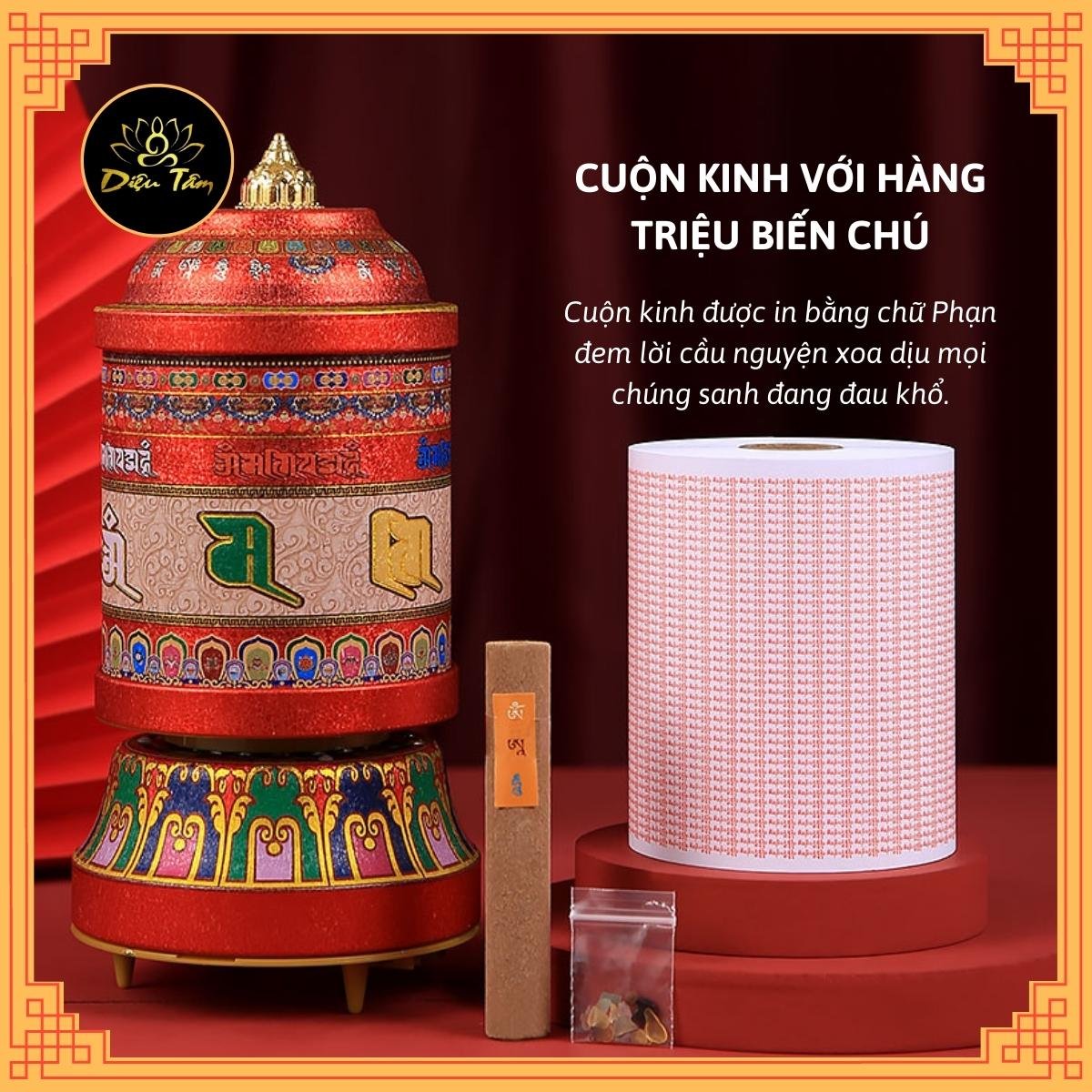 Kinh luân điện-Bánh xe cầu nguyện cắm điện pháp khí mật tông đồ thờ cúng